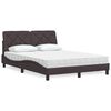 vidaXL Bed with Mattress Dark Brown 120x200 cm Fabric