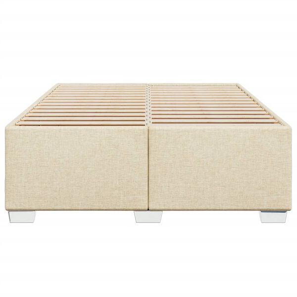 vidaXL Sängram utan madrass gräddvit 140x190 cm tyg