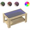 vidaXL Soffbord med LEDs sonoma-ek 93x53x45 cm konstruerat tr&auml;
