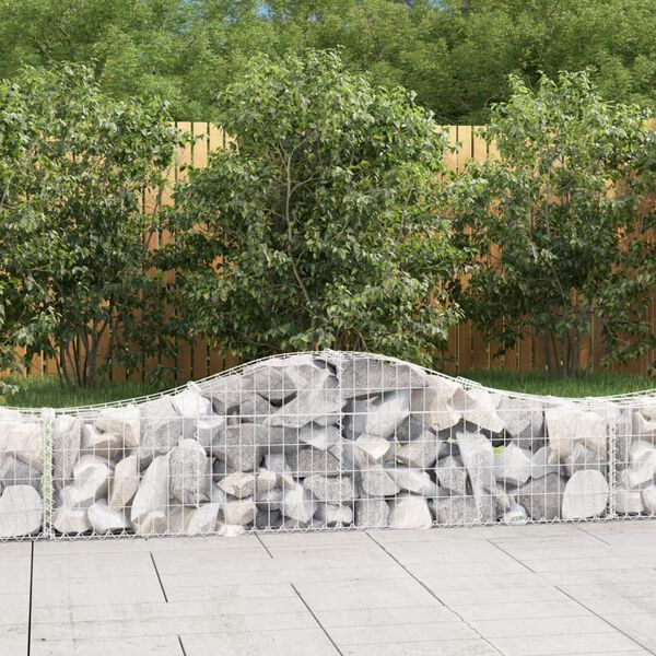 vidaXL Gabion b&aring;gformad 25 st 200x30x40/60 cm galvaniserat j&auml;rn