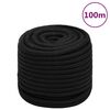 vidaXL Rep svart 16 mm 100 m polyester