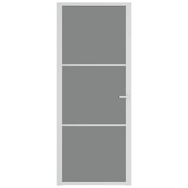 vidaXL Innerdörr 83x201,5 cm vit ESG-glas och aluminium