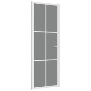 vidaXL Innerd&ouml;rr 76x201,5 cm vit ESG-glas och aluminium