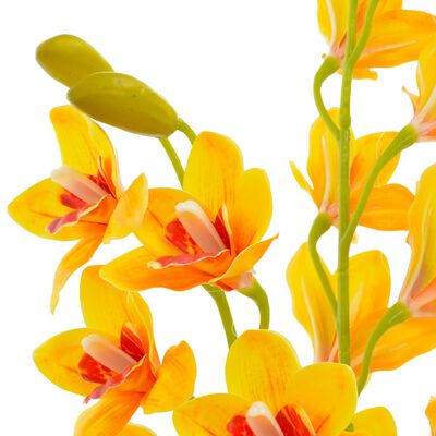 vidaXL Konstväxt Orkidé med kruka 90 cm gul