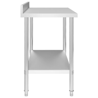vidaXL Arbetsbord med stänkskydd 100x60x93 cm rostfritt stål