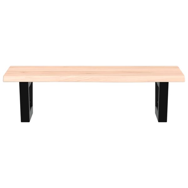 vidaXL V&auml;ggmonterad handfatshylla st&aring;l och massiv ek