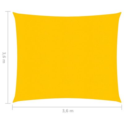 vidaXL Solsegel 160 g/m² gul 3,6x3,6 m HDPE