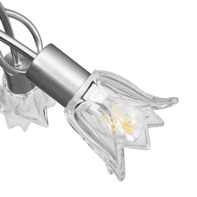 vidaXL Taklampa med transparenta glasskärmar för 3 E14-lampor tulpan