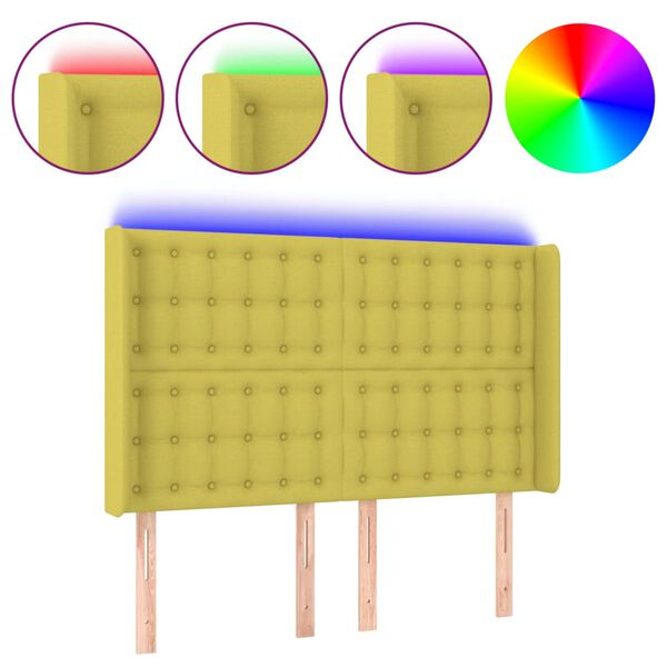 vidaXL S&auml;nggavel LED gr&ouml;n 147x16x118/128 cm tyg