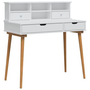 vidaXL Skrivbordsset FAUSKE 2 st Vit 100 x 50 x 103,5 cm