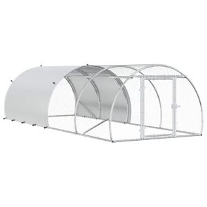 vidaXL H&ouml;nsg&aring;rd Silver 400 x 150 x 100 cm Galvaniserat st&aring;l