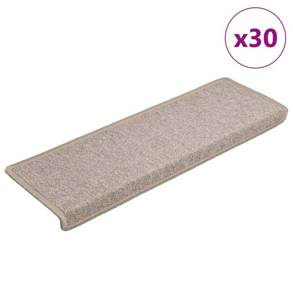 vidaXL Trappmattor 30 st 65x21x4 cm taupe rektangul&auml;r kant