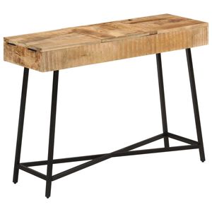 vidaXL Sminkbord 105x35x75 cm massivt grovt mangotr&auml; och j&auml;rn