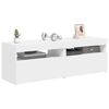 vidaXL TV-bänk med LED-belysning 2 delar vit 60x35x40 cm