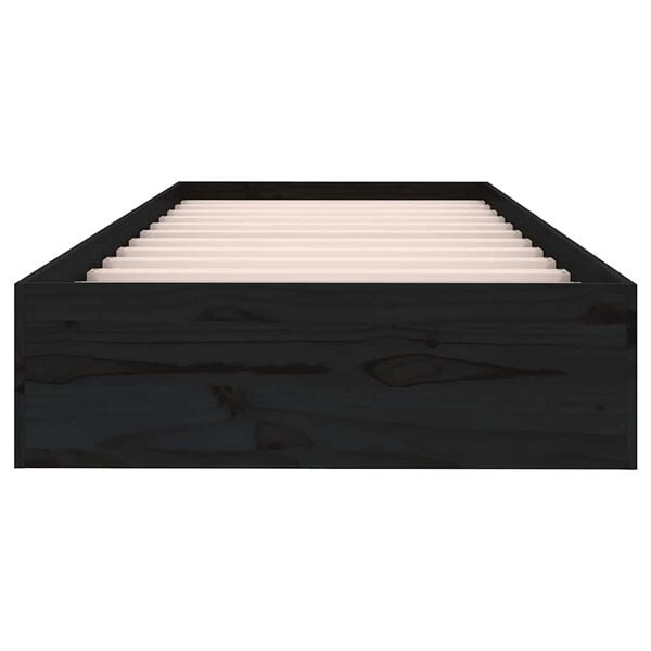 vidaXL S&auml;ngram svart massiv furu 75x190 cm