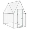 vidaXL H&ouml;nsbur silver 200x100x190 cm galvaniserat st&aring;l