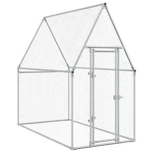 vidaXL H&ouml;nsbur silver 200x100x190 cm galvaniserat st&aring;l