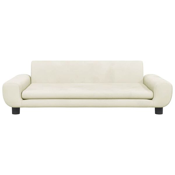 vidaXL Barnsoffa gräddvit 100x54x33 cm sammet