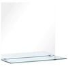 vidaXL V&auml;ggspegel med hylla 30x30 cm h&auml;rdat glas