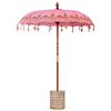 vidaXL Balinesiskt paraply med bas Rosa 185 x 185 x 260 cm Bomull