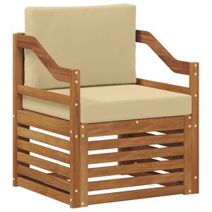 vidaXL Utomhussoffset med kudde Naturf&auml;rg 67 x 63 x 73 cm