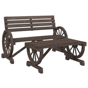 vidaXL Loungegrupp 2 delar massivt grantr&auml;