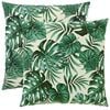 vidaXL Kudd&ouml;verdrag 2 st HEERLEN Bladm&ouml;nster 80 x 80 cm Polyester