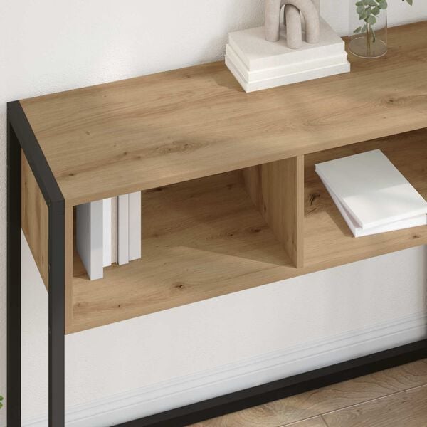 vidaXL Sidobord med l&aring;da Artisan Ek 100 x 36 x 75 cm Konstruerat tr&auml;