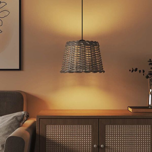 vidaXL Taklampsk&auml;rm brun &Oslash;30x20 cm korgmaterial