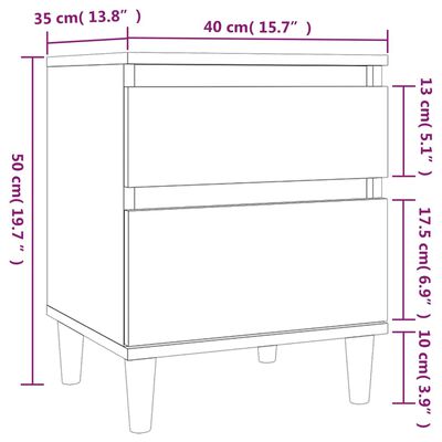 vidaXL Sängbord brun ek 40x35x50 cm