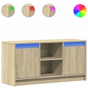 vidaXL Tv-b&auml;nk med LEDs sonoma-ek 100x34x50 cm konstruerat tr&auml;