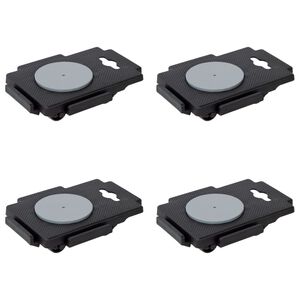 vidaXL Transportplattor med 8 hjul 4 st svart polypropen 150 kg