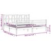 vidaXL Sängram med huvudgavel vit massivt trä