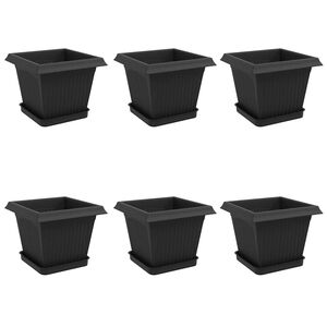 vidaXL V&auml;xtkrukor 6 st Svart Plast