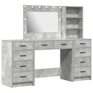 vidaXL Smyckebord 3 st Betonggr&aring; 78,5 x 41 x 135 cm Konstruerat tr&auml;