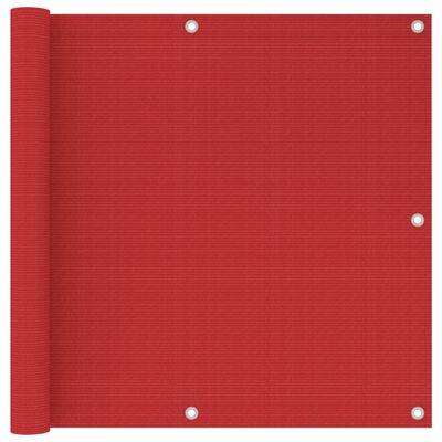vidaXL Balkongskärm röd 90x600 cm HDPE