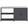 vidaXL K&ouml;ksf&ouml;rvaringsset med hylla 2 pcs Antracit Kallvalsat st&aring;l