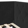 vidaXL Hörn Sängram med huvudgavel Svart 100 x 200 cm Sammet