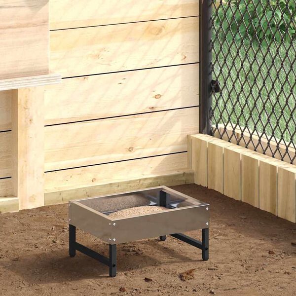 vidaXL F&aring;gelmatare Silver 80 x 28 x 13.5 cm Galvaniserat St&aring;l