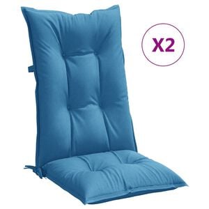 vidaXL Stolsdynor h&ouml;gt ryggst&ouml;d 2 st melerad bl&aring; 120x50x7 cm tyg
