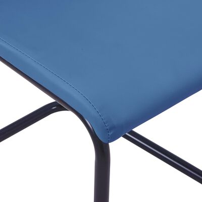 vidaXL Fribärande matstolar 4 st blå konstläder