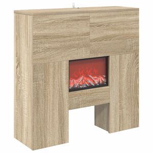 vidaXL Elektrisk eldstad Sonoma-ek 75 x 24,5 x 75 cm Konstruerat tr&auml;