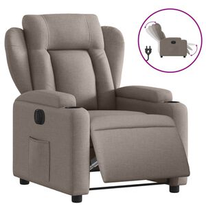 vidaXL Elektrisk reclinerf&aring;t&ouml;lj taupe tyg