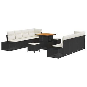vidaXL Tr&auml;dg&aring;rdsoffset Svart Poly rattan