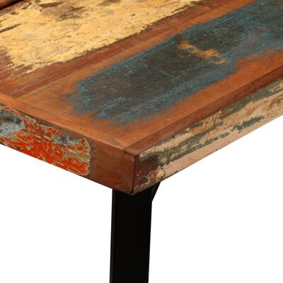 vidaXL Barmöbler 7 delar massivt återvunnet trä, äkta läder & kanvas