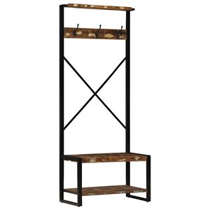 vidaXL Kl&auml;dh&auml;ngare flerf&auml;rgad 80x40x190 cm massivt tr&auml; &aring;tervunnet