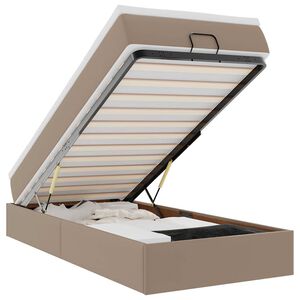 vidaXL Ottoman s&auml;ngram med madrass cappuccino 100x200 cm konstl&auml;der