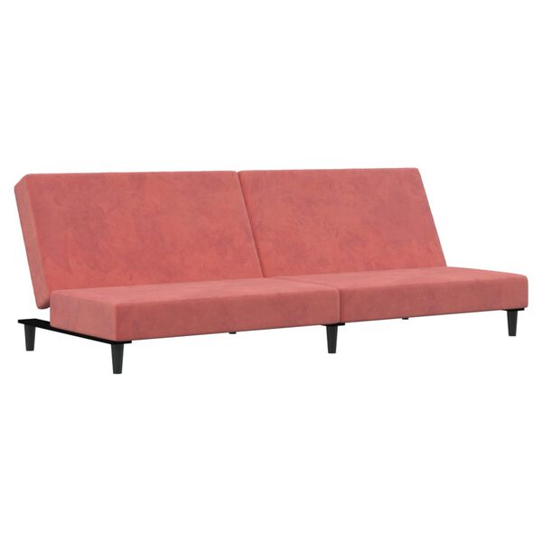 vidaXL B&auml;ddsoffa 2-sits rosa sammet