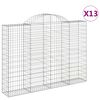 vidaXL Gabioner b&aring;gformade 13 st 200x30x140/160 cm galvaniserat j&auml;rn