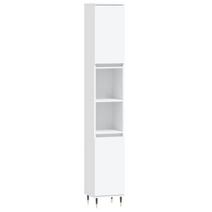 vidaXL Badrumssk&aring;p vit 30x30x190 cm konstruerat tr&auml;